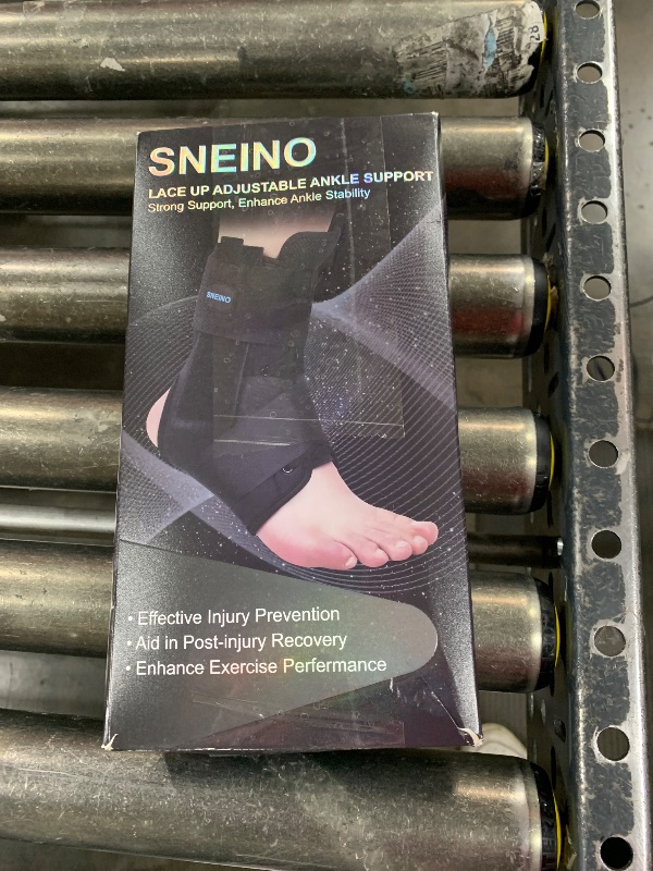 Photo 1 of SNEINO Ankle Brace for Women & Men - Ankle Support Brace for Sprained Ankle, Ankle Stabilizer for Achilles, Tendon, Sprain, Injury Recovery, Lace up Ankle wrap for Running, Basketball, Volleyball (Medium)