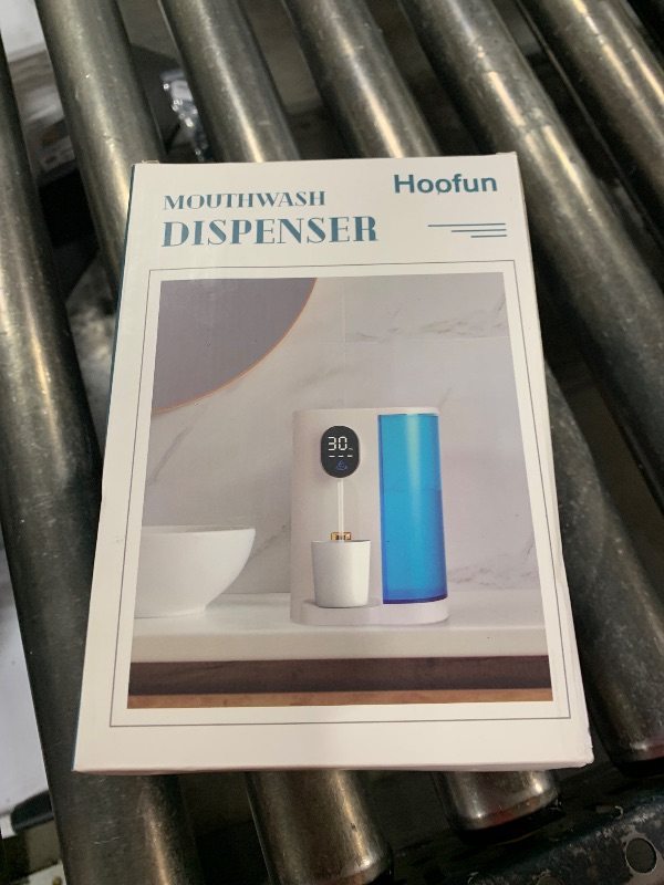Photo 1 of Automatic Mouthwash Dispenser for Bathroom: 20.3Oz Mouth Wash Dispenser with Magnetic Cup Holder, 4 Levels, Wall Mounted, Electric Auto Mouthwash Dispenser for Kids Adults, Bathroom Accessories White