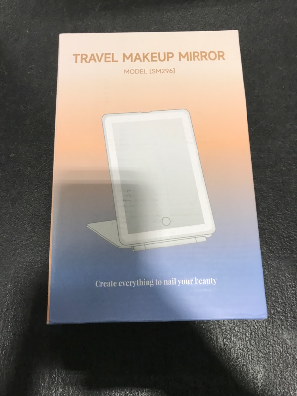 Photo 1 of FUNTOUCH Rechargeable Travel Makeup Mirror with 72 Led Lights, Portable Lighted Beauty Mirror, 3 Color Lighting, Dimmable Touch Screen, Tabletop LED Folding Cosmetic Vanity Mirror