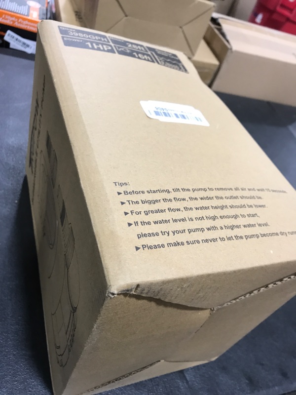 Photo 1 of TRUPOW Sump Pump 1 HP Submersible Water Pump 3980 GPH Thermoplastic Portable Electric Utility Pump for Swimming Pool Garden Basement Tub Pond Draining Remove Water Level Down to 0.3"