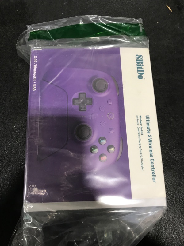 Photo 1 of 8BitDo Ultimate 2 Wireless Controller for Windows & Android, Gaming Controller with TMR Joysticks, Switchable Hall Effect/Tactile Triggers, RGB Fire Ring, 8Speed Wireless Tech, Purple
