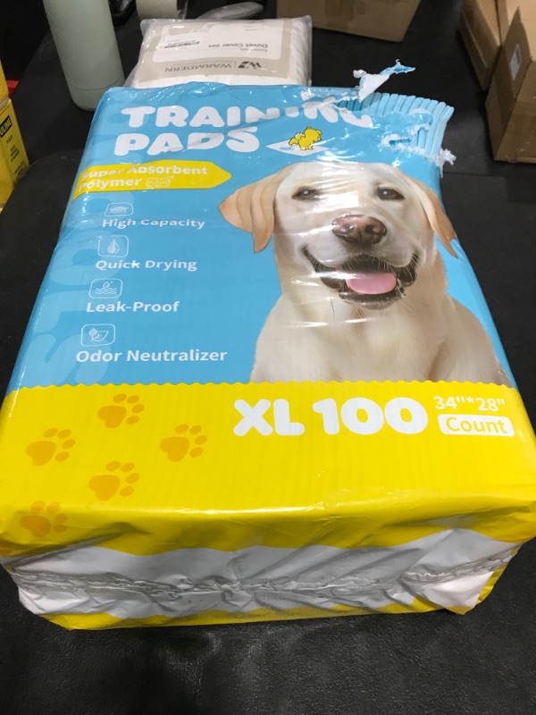 Photo 1 of 100-Pack X-Large Puppy Pads - 34'' x 28'' Pee Pads for Dogs Potty Training with Leak-Proof Quick-Dry Design, 6-Layer Dog Pads Extra Large, Blue