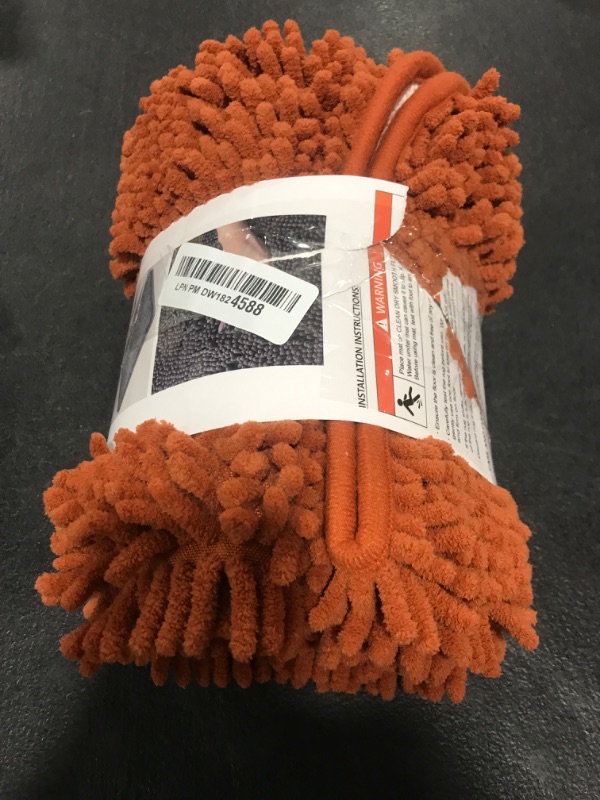 Photo 1 of Yeaban Rust Bathroom Rugs – Thick Chenille Bath Mats | Absorbent and Washable Bath Rug Non-Slip, Plush Rugs for Bathroom, Kitchen, Shower, Sink - 17" x 24"