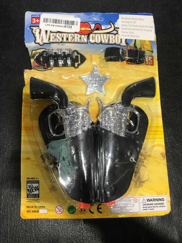 Photo 1 of Children's Western Cowboy Police Toy Set, Includes Toy Pistol, Holster, Sheriff Badge, Bullets, Belt, Suitable for Police Role-Playing, Cowboy Theme Party Costume Accessories, Stage Props.