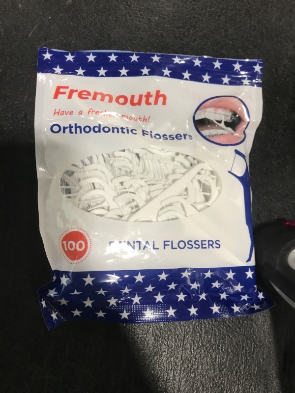 Photo 1 of Fremouth Upgraded Orthodontic Flossers for Braces - Ortho Dental Floss Picks, 100 Count (Pack of 1)