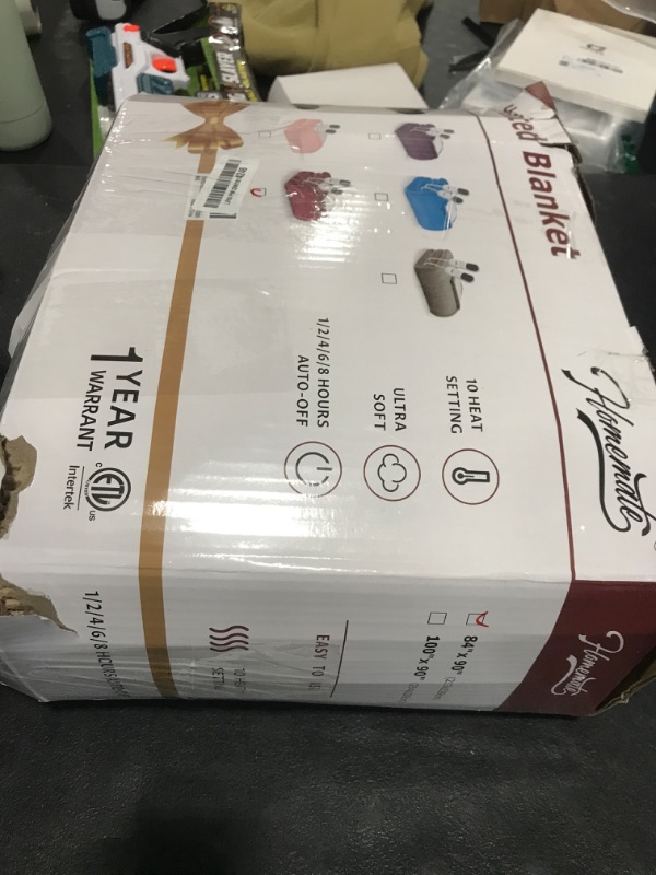 Photo 1 of Homemate Electric Heated Blanket Queen - 84"x90" Heating Blanket Queen Size Dual Control 1/2/4/6/8 Hours Auto-Off 10 Heat Level Heat Blanket Over-Heat Protection Flannel Sherpa ETL Certification