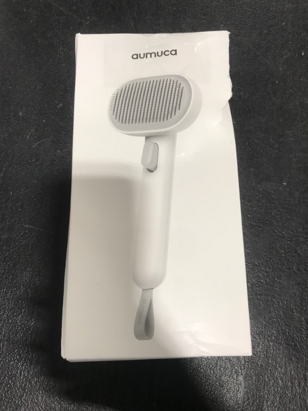 Photo 1 of aumuca Cat Brush for Shedding, Cat Brushes for Indoor Cats, Cat Brush for Long or Short Haired Cats, Cat Hair Brush Cat Grooming Deshedding Brush for Dog Kitten Horse Massage Removes Loose Fur, White