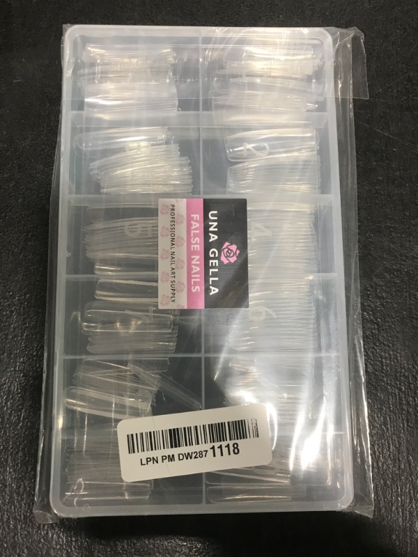 Photo 1 of UNA GELLA Nail Tips Square Gel Nails Tips 216 PCS No C Curve Nail Tips XXL Extra Long Nail Tips Full Cover Square Straight Tips No C Curved Fake Nails Tapered Square Nails For Acrylic Nails