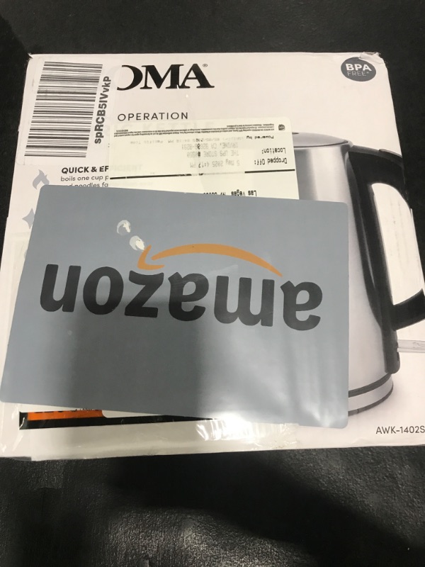 Photo 1 of 1.7L / 7-Cup Stainless Steel Electric Kettle with Cordless Pouring, Automatic Keep Warm Mode, Powerful & Quick 1750 Wattage (AWK-1402SB)