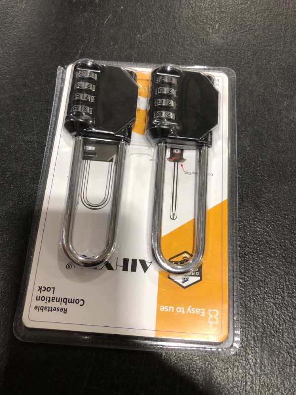 Photo 1 of AIHYTU 3.2 Inch Ultra Long Shackle Resettable Combination Padlock, 4 Digit Set Your Own Combination Combo Lock Outdoor for School Gym Employee Locker Lock, Hasp Storage, Fence Gate, Toolbox - 2 Pack