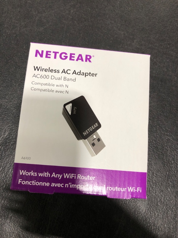 Photo 1 of NETGEAR AC600 Wi-Fi USB 2.0 Mini Adapter for Desktop PC | Dual Band WiFi Stick for Wireless Internet (A6100-10000S), Black