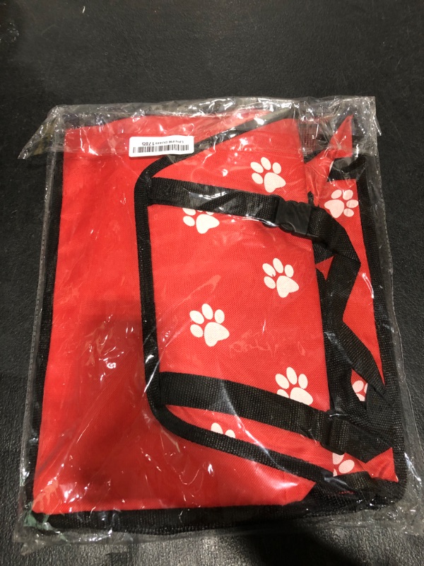 Photo 1 of Portable Dog Car Rear Back Seat Cover, Waterproof Puppy Portable Pet Booster Car Seat with Clip on Safety Travel Carrier with Seat Belt(Red)
