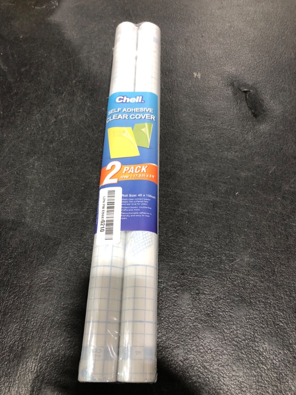Photo 1 of Chell 2 Pack Clear Contact Paper Roll for Books, 17.5in x 5ft Clear Self Adhesive Book Cover Paper Protector