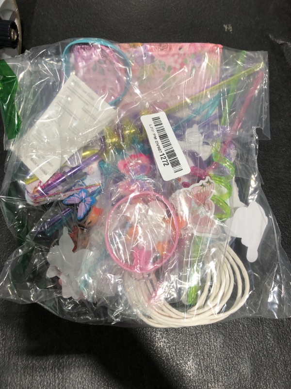 Photo 1 of Joyvorite 144 Pcs Butterfly Party Favors Set with Butterfly Straws Keychains Slap Bracelet Tattoo Stickers Wristbands Hair clips Goodie Bags Butterfly Party Supplies Butterfly Birthday Decorations