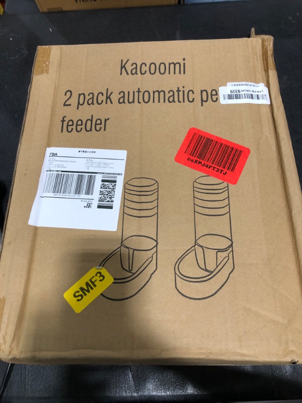 Photo 1 of Kacoomi Automatic Dog Cat Feeder and Water Dispenser Gravity Food Feeder and Waterer Set with Pet Food Bowl for Small Medium Dog Puppy Kitten, Large Capacity 1 Gallon x 2
