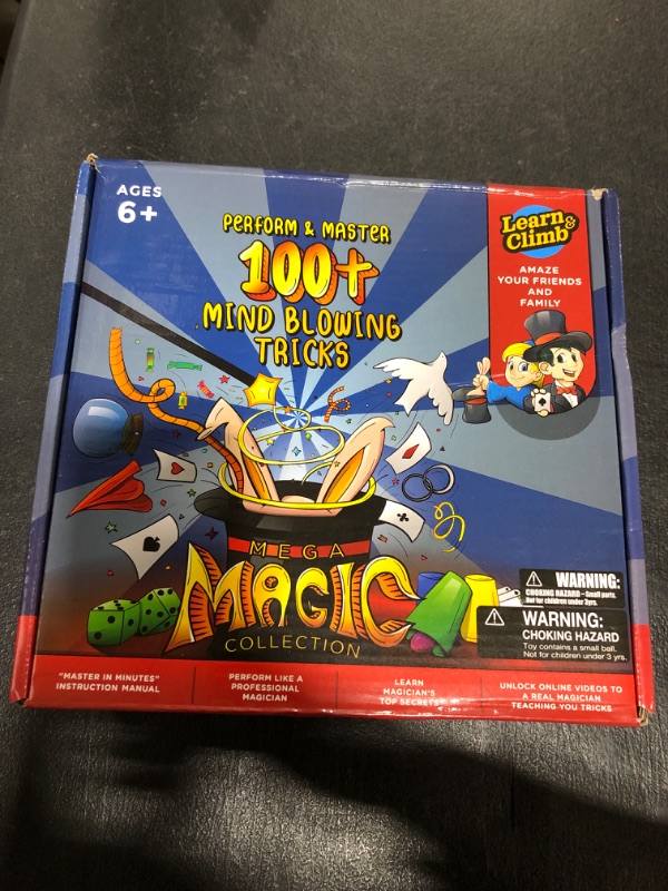 Photo 1 of Learn & Climb Mega Magic Kit for Kids - Perform 100's of Today's Most Exciting Tricks - Magic Set with Tutorial Videos for Kids Ages 6-8, 8-10, 10-12