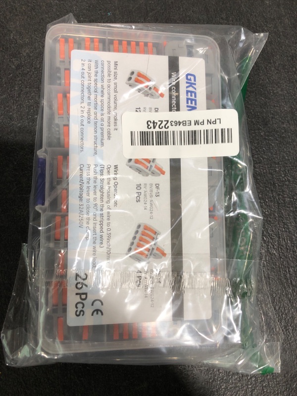 Photo 1 of GKEEMARS 26Pcs Compact Splicing Connectors Wire Connectors Kit 2, 3 and 5 Circuit Inline Splices 24-12 AWG (Grey)
