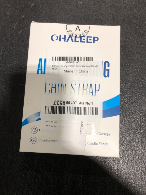 Photo 1 of OHALEEP Chin Strap for Sleeping Comfortable Stop Snoring Solution, Snore Stopper Adjustable, Anti Snoring Devices Breathable and Reusable, Anti Snore Chin Strap for CPAP Users, Black, M