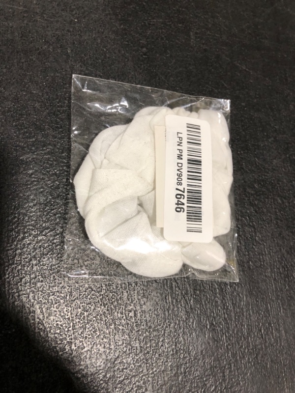 Photo 1 of MDSTYLE 2pcs Hair Scrunchies for Women & Girls - Soft Cotton - No Damage Hair Ties for Thick Hair, Pony Tails - Hair Bands, Ponytail Holder (White)