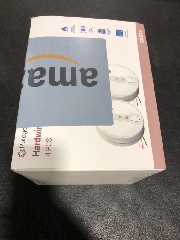 Photo 1 of Detector, Hardwired Interconnected Smoke Detectors, Smoke Alarm with Replaceable 9V Battery, Interconnects Up to 12 Fire Alarms Smoke Detectors, Fire Alarm with Test/Silence Button 4 Packs
