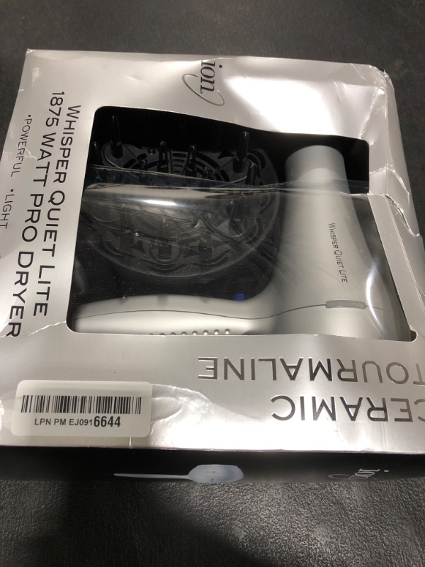 Photo 1 of Ion Whisper Quiet Lite Ionic Ceramic Hair Dryer, 1875 Watts, Lightweight, Powerful, 4 Temperatures, 2 Speeds