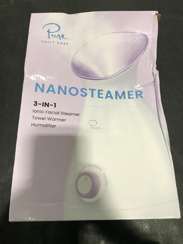 Photo 1 of NanoSteamer Large 3-in-1 Nano Ionic Facial Steamer with Precise Temp Control - Humidifier - Unclogs Pores - Blackheads - Spa Quality - Bonus 5 Piece Stainless Steel Skin Kit (Lilac)