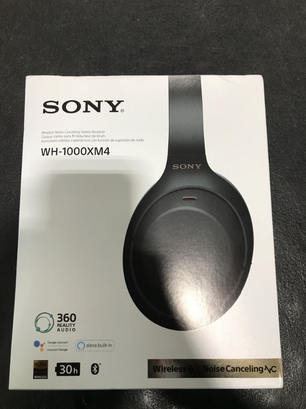 Photo 1 of Sony WH-1000XM4 Wireless Premium Noise Canceling Overhead Headphones with Mic for Phone-Call and Alexa Voice Control, Black WH1000XM4