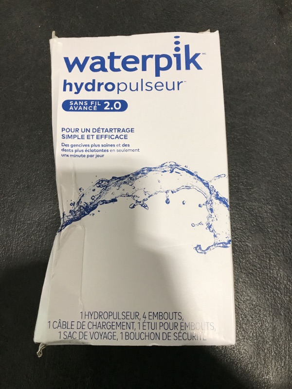 Photo 1 of Waterpik Cordless Advanced 2.0 Water Flosser For Teeth, Gums, Braces, Dental Care With Travel Bag and 4 Tips, ADA Accepted, Rechargeable, Portable, and Waterproof, White WP-580, Packaging May Vary