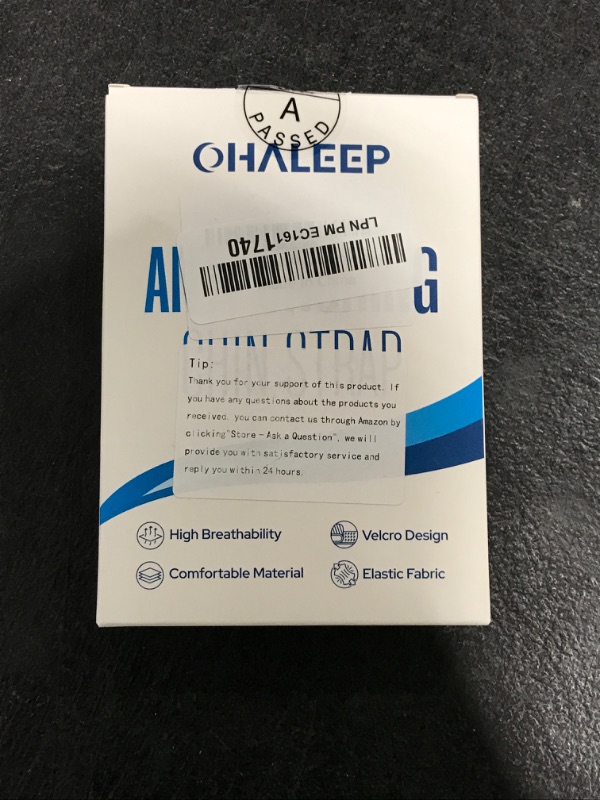 Photo 1 of OHALEEP Chin Strap for Sleeping Comfortable Stop Snoring Solution, Snore Stopper Adjustable, Anti Snoring Devices Breathable and Reusable, Anti Snore Chin Strap for CPAP Users, Black, M