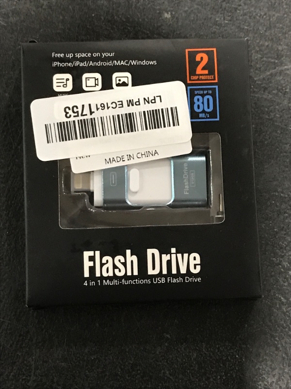 Photo 1 of 512GB Flash Drive for iPhone Photo Stick,Thumb Drive USB Stick High Speed Transfer USB Drives External Picture Video Storage Memory Expansion for iPhone/iPad/PC (Blue)