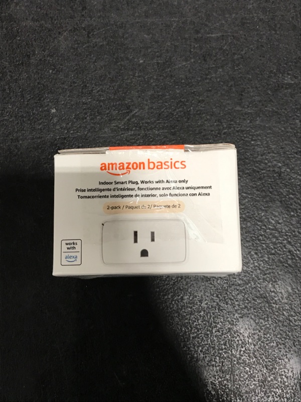 Photo 1 of Amazon Basics Smart Plug, Works with Alexa Only, 2.4 GHz Wi-Fi, No Hub Required, 2 Pack, White