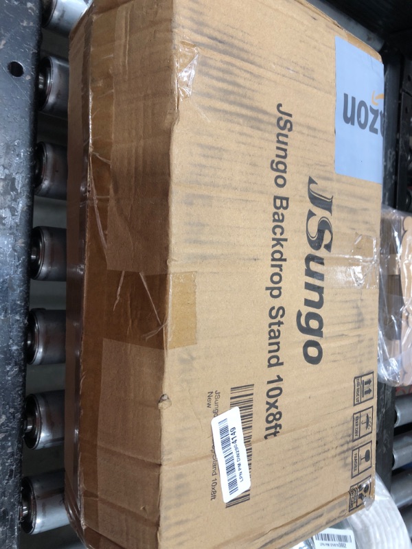 Photo 1 of JSungo 10x8.5 FT Backdrop Stand for Parties, Adjustable Photo Backdrop Stand Kit with Carrying Bag, Portable Background Stand Backdrop for Wedding, Photoshoot, and Photo Studio