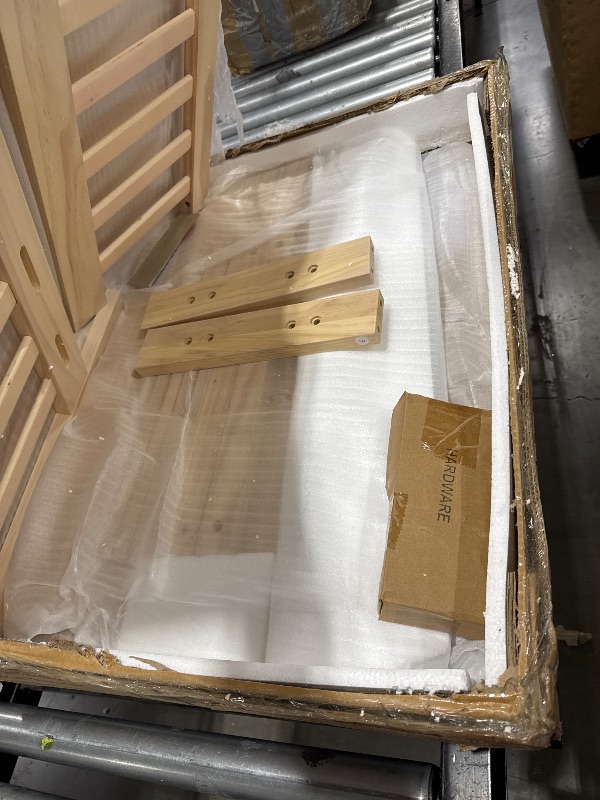 Photo 1 of Dream On Me Star 3 in 1 Convertible Toddler Bed in Vanilla Oak, Converts to Chair&Table, Non-Toxic Finish, JPMA Certified, Made of Durable & Sustainable Pinewood
