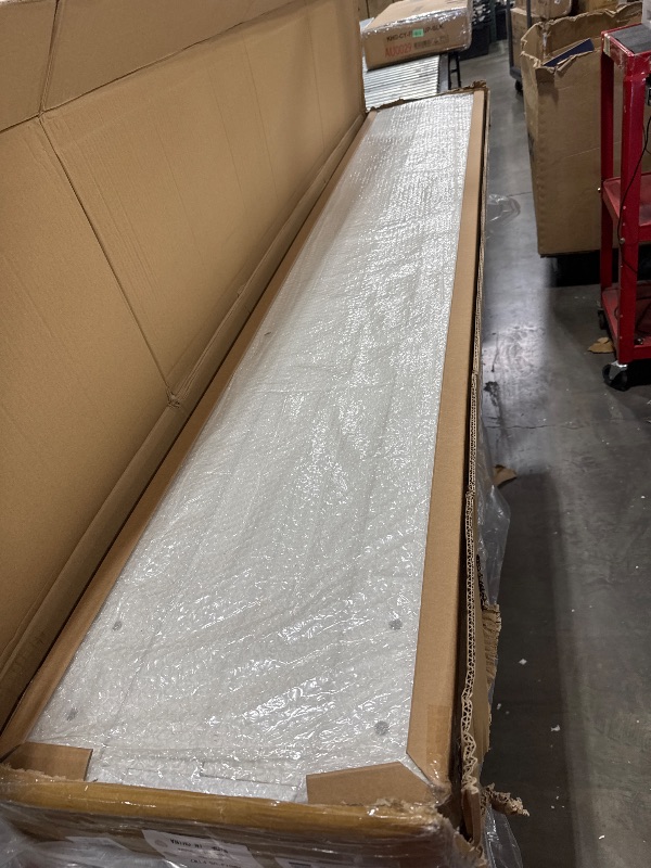 Photo 1 of ROYMELO 48x84 Inch Glass Sliding Barn Door Slab and 8ft Hardware Kit Included, 5 Frosted Glass, LVL Wood Panel Covered with White Water-Proof Scratch-Proof PVC Surface, Simple DIY Assembly