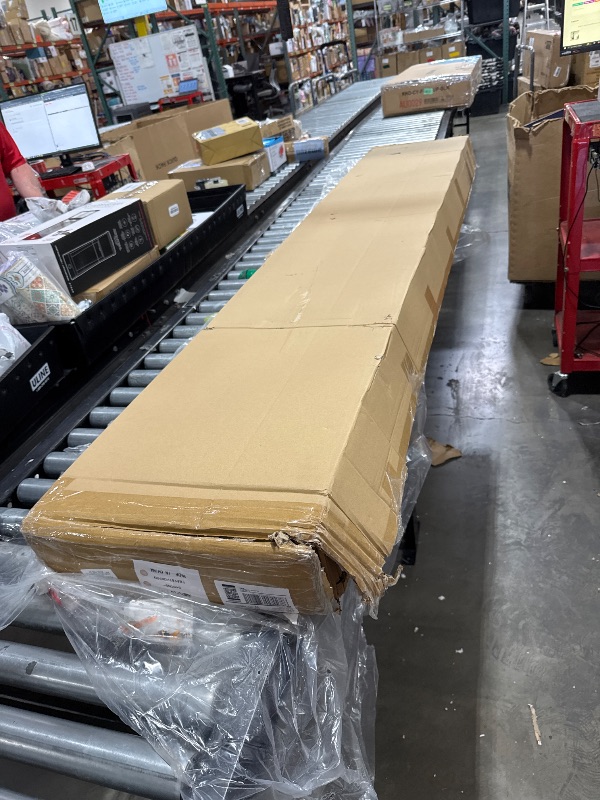 Photo 1 of ROYMELO 48x84 Inch Glass Sliding Barn Door Slab and 8ft Hardware Kit Included, 5 Frosted Glass, LVL Wood Panel Covered with White Water-Proof Scratch-Proof PVC Surface, Simple DIY Assembly
