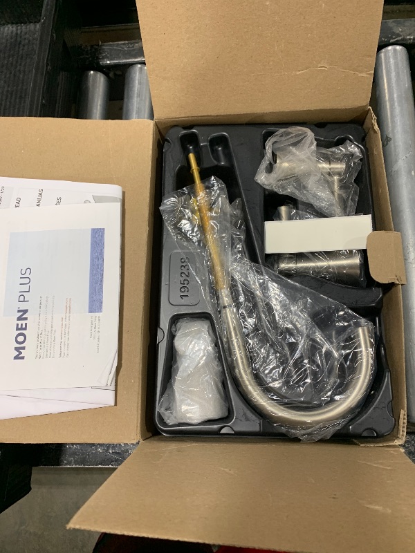 Photo 1 of Moen Ronan Spot Resist Brushed Nickel Two-Handle Widespread Modern Bathroom Faucet, Valve Included, 84023SRN