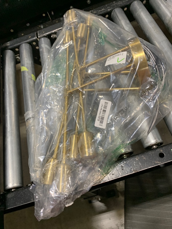 Photo 1 of CANMEIJIA 8-Lights Gold Chandelier Sputnik Light Fixture, Sputnik Mount Chandelier Ceiling Lighting, Mid Century Ceiling Lights Fixtures for Bedroom, Dining Room, E26 Base, Bulbs Not Included