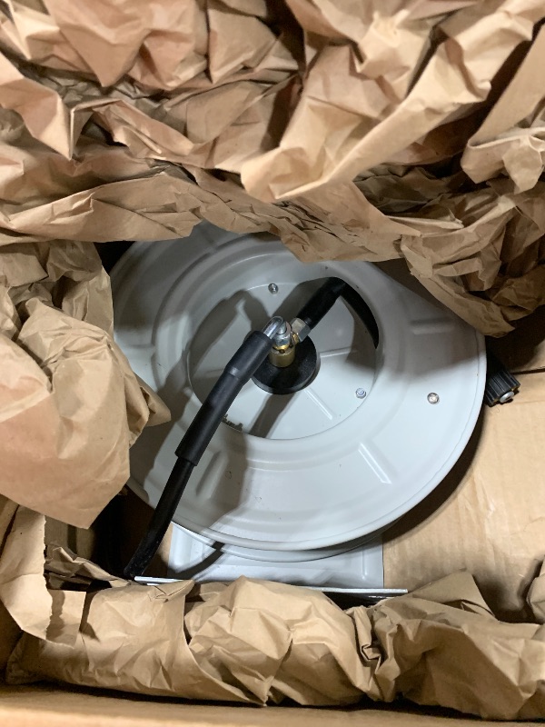 Photo 1 of Giraffe Tools Pressure Washer Hose Reel, 1/4" × 65ft Pressure Hose Reel, Auto Rewind Power Washer Hose Reel, Wall/Floor Mounted, 3200 PSI