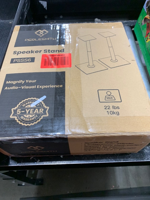 Photo 1 of PERLESMITH Universal Floor Speaker Stands 26 Inch for Surround Sound, Klipsch, Sony, Edifier, Yamaha, Polk & Other Bookshelf Speakers Weight up to 22lbs - 1 Pair