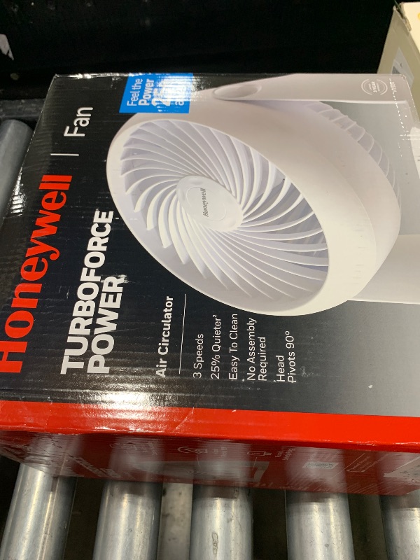 Photo 1 of Honeywell HT-904 TurboForce Tabletop Air Circulator Fan, Small, White – Quiet Personal Fan for Home or Office, 3 Speeds and 90 Degree Pivoting Head