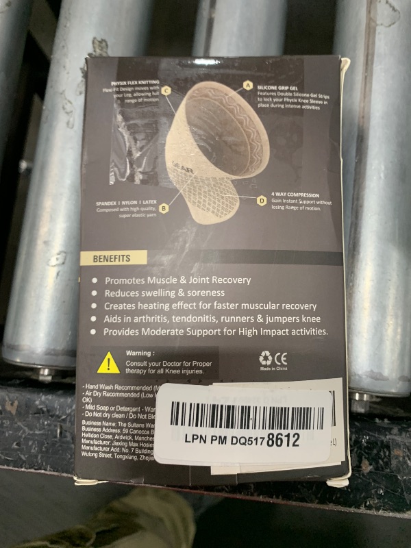 Photo 1 of PHYSIX GEAR Knee Support Brace - Premium Recovery & Compression Sleeve for Meniscus Tear, ACL, MCL Running & Arthritis - Best Neoprene Stabilizer Wrap for Crossfit, Squats & Workouts (Single Beige L)