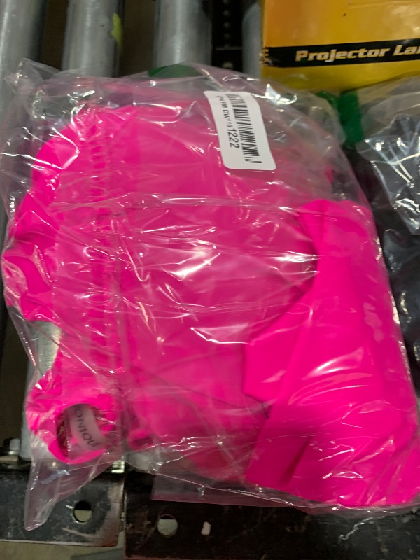 Photo 1 of Yonique Women Plus Size 2 Piece Tankini Swimsuits Ruched Bathing Suits Peplum Swimwear Scalloped Swimsuits Hot Pink 18 Plus