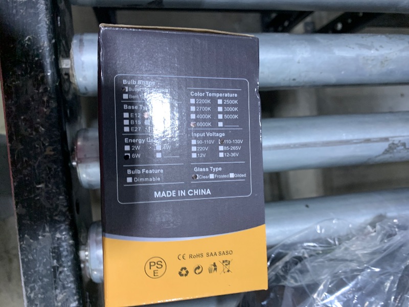 Photo 1 of Lamsky E14 LED Filament Candle Shape Light Bulb,E14 European Base Bulb,Daylight 6000K 600LM 60W Equivalent,C35 Clear Glass Torpedo Shape Bullet Top,No-Dimmable (4-Pack)