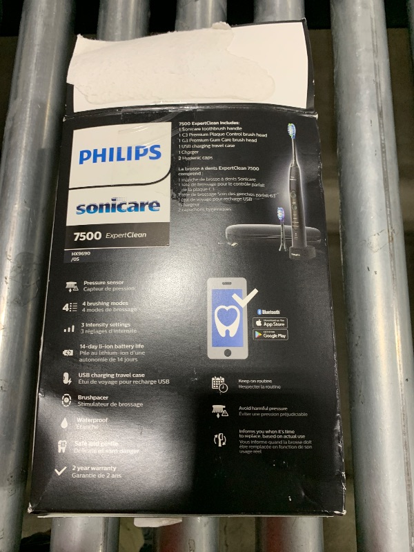 Photo 1 of Philips Sonicare ExpertClean 7500 Black, Rechargeable Electric Power Toothbrush, HX9690/05