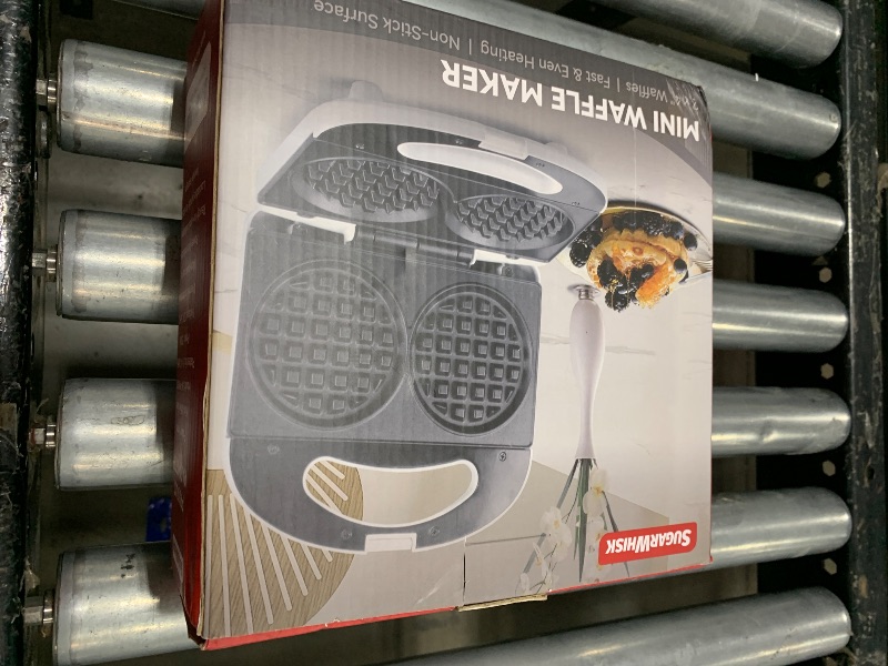 Photo 1 of SugarWhisk Double Mini Waffle Maker Machine, Chaffle Maker, Waflera Electrica, Small Waffle Iron for Waffles, Keto Chaffles, Hash Browns, Cookies, 4 Inch
