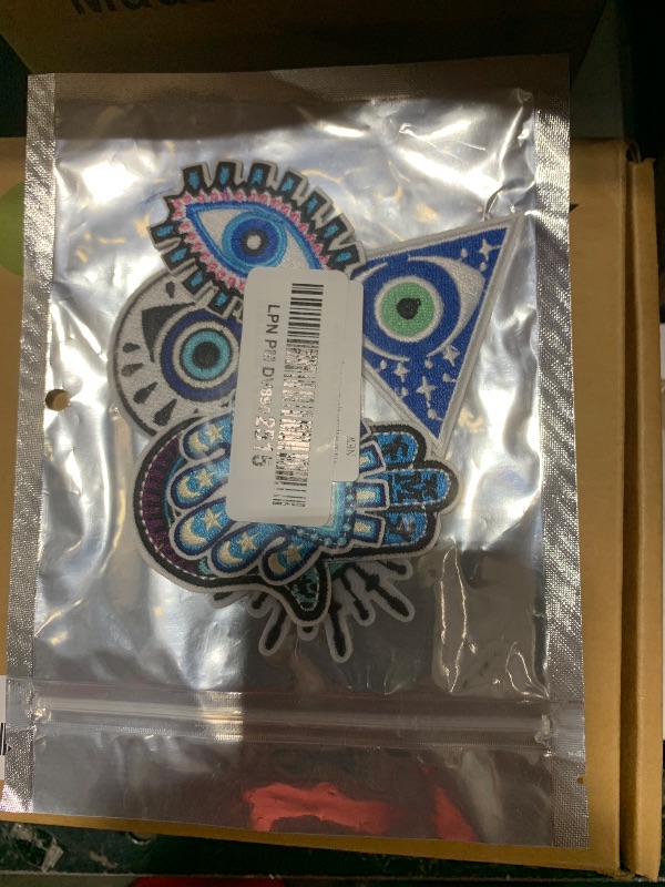 Photo 1 of VYNYJOAN 8pcs Evil Eye Iron On Patches, Blue Evil Eye Sewing-on Patches for DIY Cloth, Bags, Fabric Decor