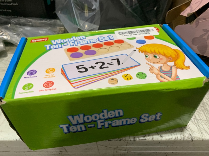 Photo 1 of SYNARRY Wooden Ten-Frame Set Math Manipulatives for Kindergarten Elementary 1st 2nd Grade Homeschooling, Addition and Subtraction Montessori Math Games for Chirldren, Counters Toys for Kids Ages 3-8