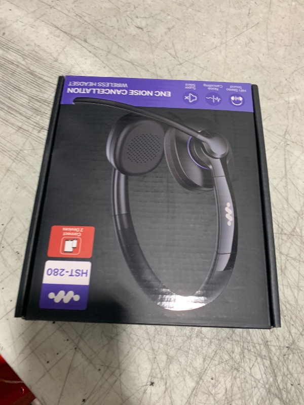 Photo 1 of Necode Bluetooth Headset, Wireless Headset with Noise Cancelling Microphone & Mic Mute, 55Hrs Working Time On Ear Bluetooth V5.3 Headphones for Cell Phones Laptop Computer