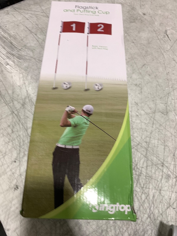Photo 1 of KINGTOP 6ft Golf Flagstick Basic, Portable Five-Section Design for Backyard Practice Putting Green, Driving Range Golf Pin Flag Hole Cup Set, Gift Idea, 2-Pack