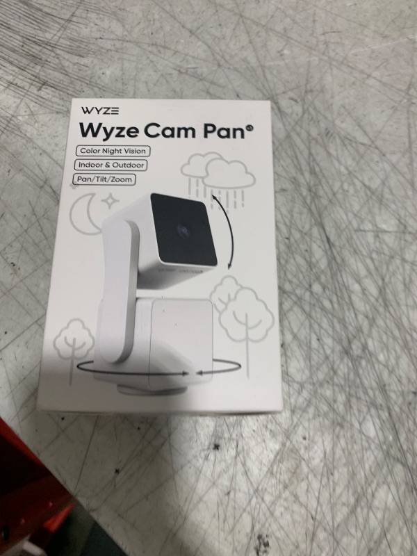 Photo 1 of WYZE Cam Pan v3 Indoor/Outdoor IP65 1080P 360° Pan/Tilt/Zoom Wi-Fi Smart Home Security Camera with Motion Tracking for Baby & Pet, Color Night Vision, Works with Alexa & Google Assistant, White
